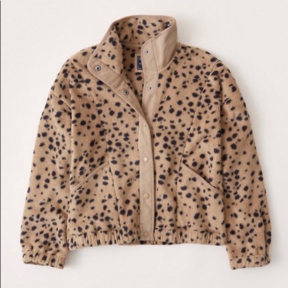 Abercrombie & Fitch Polar Fleece Snap Up Jacket, XS